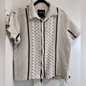 Men knitted stylish button up vacation shirt